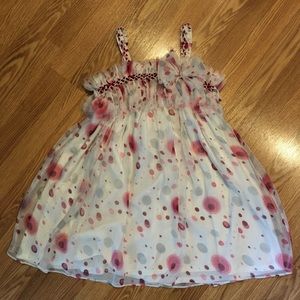 Isobella & Chloe sheer pink, red, fuchsia Polka Dot Party Dress size 10
